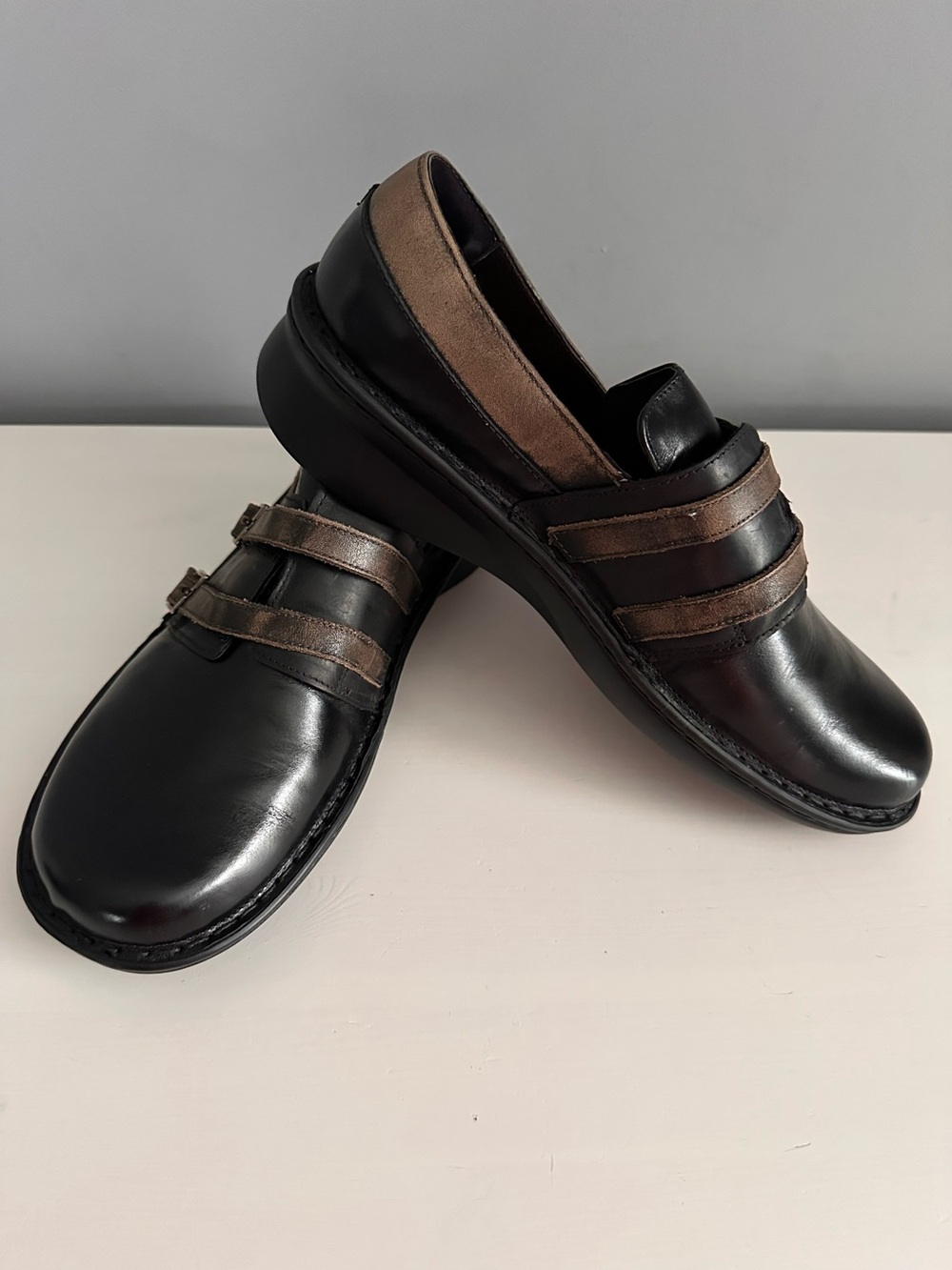 NAOT - Women’s, Celesta, Slip-On, Flats, Size 42 (11), Leather, Black & Brown